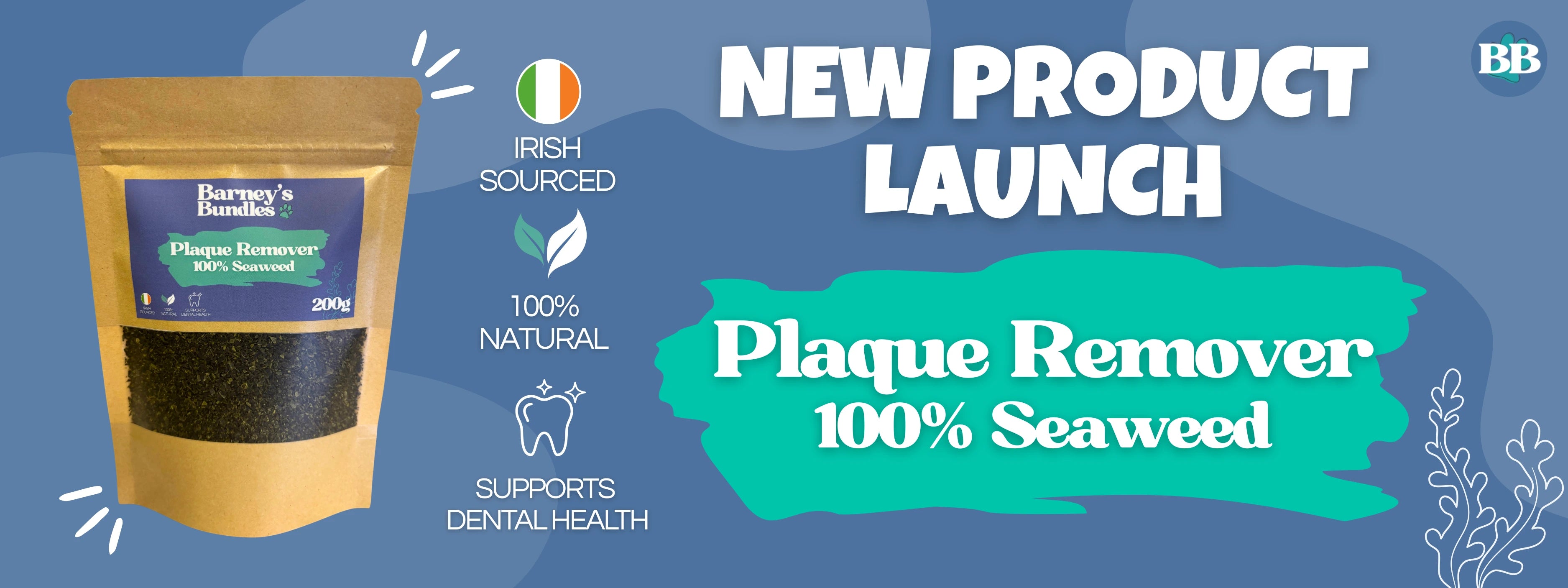 New product launch - Plaque remover 100% seaweed. 100% natural supplement, supports dental health