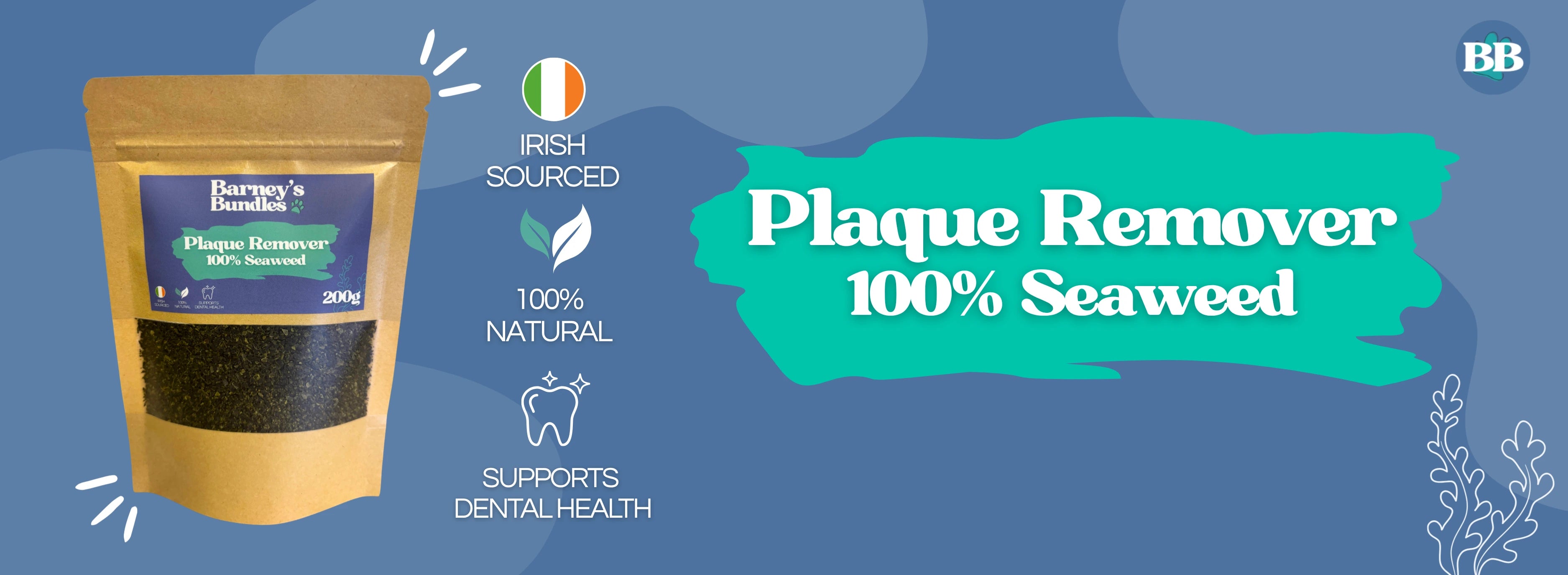 New product launch - Plaque remover 100% seaweed. 100% natural supplement for dogs, supports dental health. Natural Dog Treats. Barneys Bundles, Barney's Bundles. Local Norwich Delivery options available. 